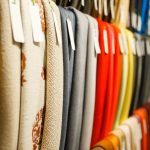 colorful-fabric-textile-on-showcase-in-store